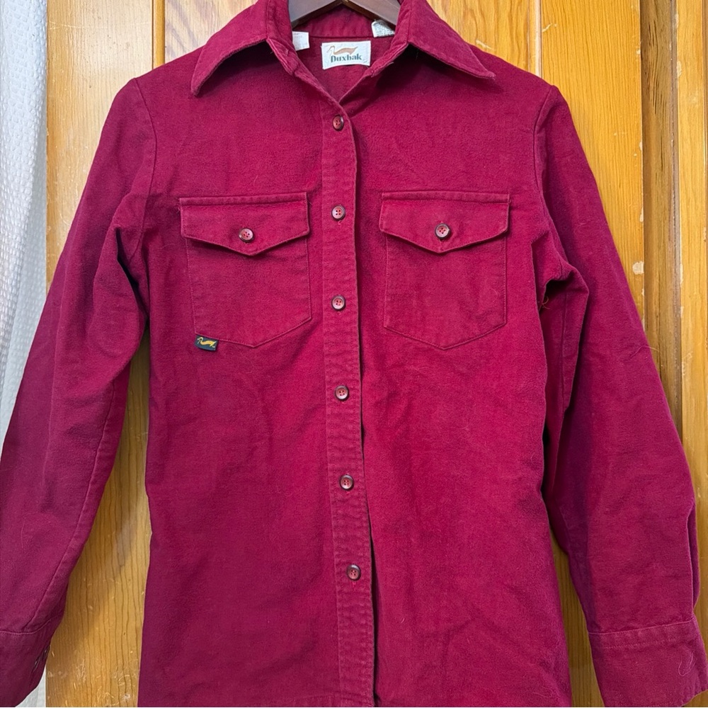 Vintage Duxbak Red Chamois Cloth Shirt Women’s Medium Heavy Cotton